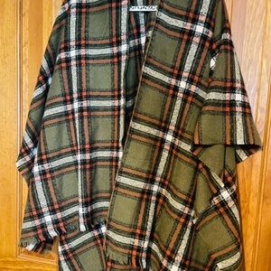 Old Navy Multicolor Plaid Poncho